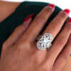 Sterling Silver Vintage Floral Statement Ring