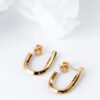 Yellow Gold Knife Edge Stud Earrings