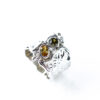 Custom Citrine And Topaz Silver Abstract Rings