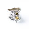 Custom Citrine And Topaz Sterling Silver Abstract Ring