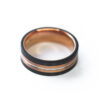 Mens Rose Gold Tungsten Carbon Fibre Rings