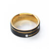 Mens Tungsten Cubic Flat Brush Groove Wedding Ring