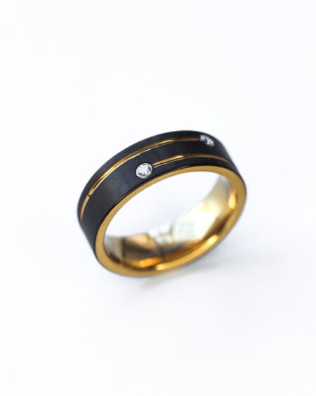 CZ Grooved Tungsten Ring