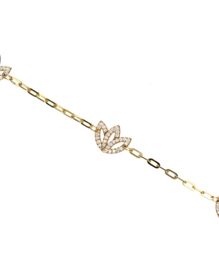 Lab Grown Diamond Protea Bracelet Yellow Gold
