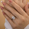 Oval Crushed Ice Moissanite Ring