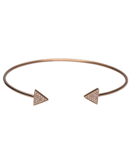 Rose Gold Diamond Bangle Arrow