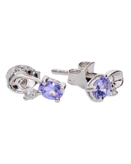 Silver Tanzanite Topaz Stud Earrings