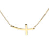 9ct Gold Large Curved Cross on Chain