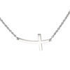 Large Curved Cross on Chain Silver