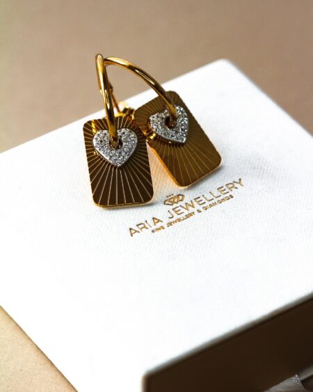 Gold Plated Heart Hoop Earrings
