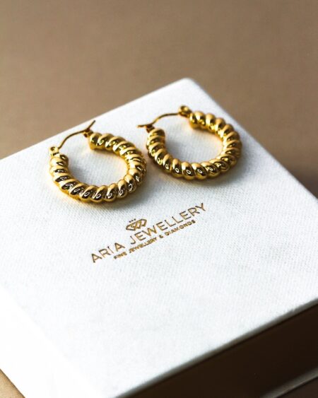 Chunky Twisted Gold Plated Earrings