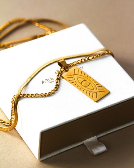 evil eye layered necklace