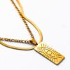 gold plated evil eye layered necklace