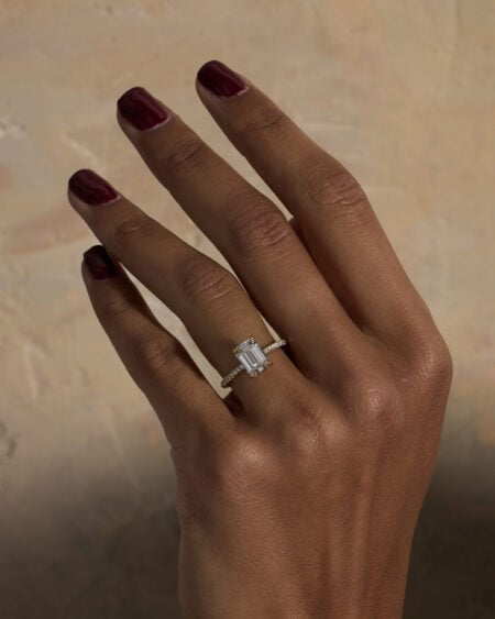 2ct Emerald Lab Diamond Pave Ring