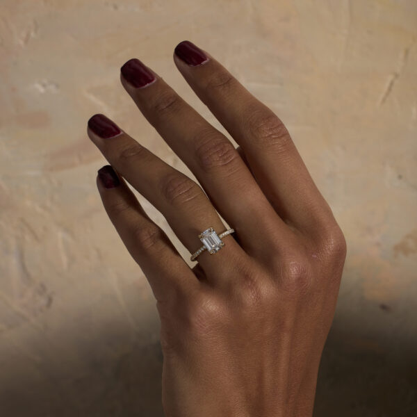 2ct Emerald Lab Diamond Pave Ring