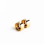 Gold Contemporary Cube Huggies Earrings
