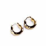 Gold Faceted Creole Hoop Earrings