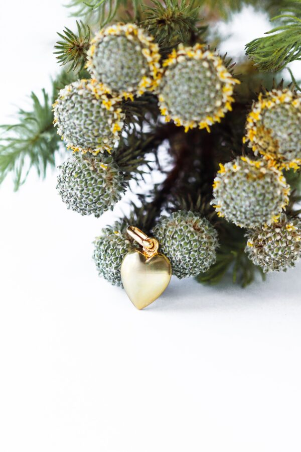 Puffed Gold Heart Pendants