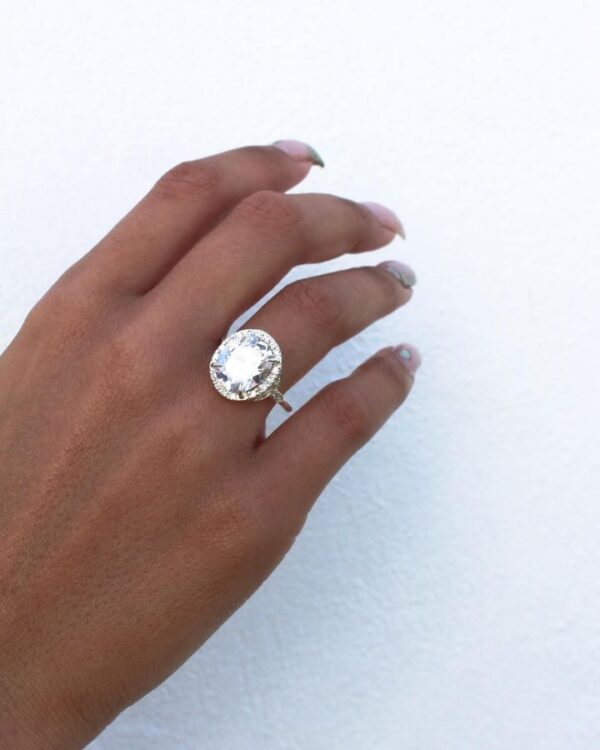 Sterling Silver Oval CZ Ring