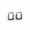 Gold Contemporary Square Huggies Earrings