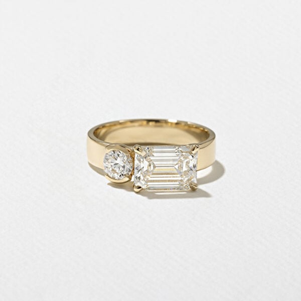 2ct Emerald Lab Diamond Side Stone Ring Aria Jewellery South Africa