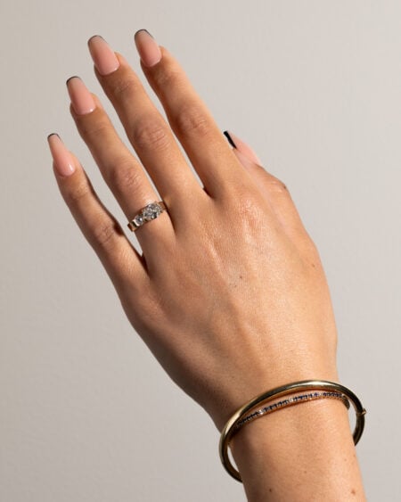 2ct Oval Lab Diamond Side Stone Ring