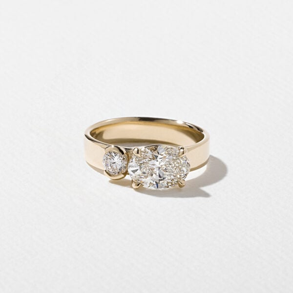2ct Oval Lab Diamond Side Stone Ring Aria Jewellery South Africa