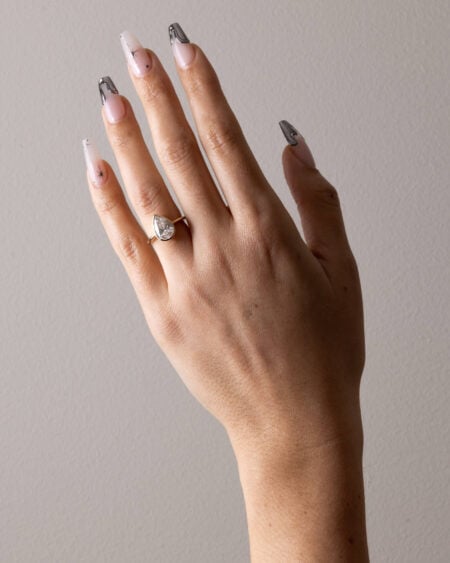 Bezel Pear Lab Diamond Engagement Ring