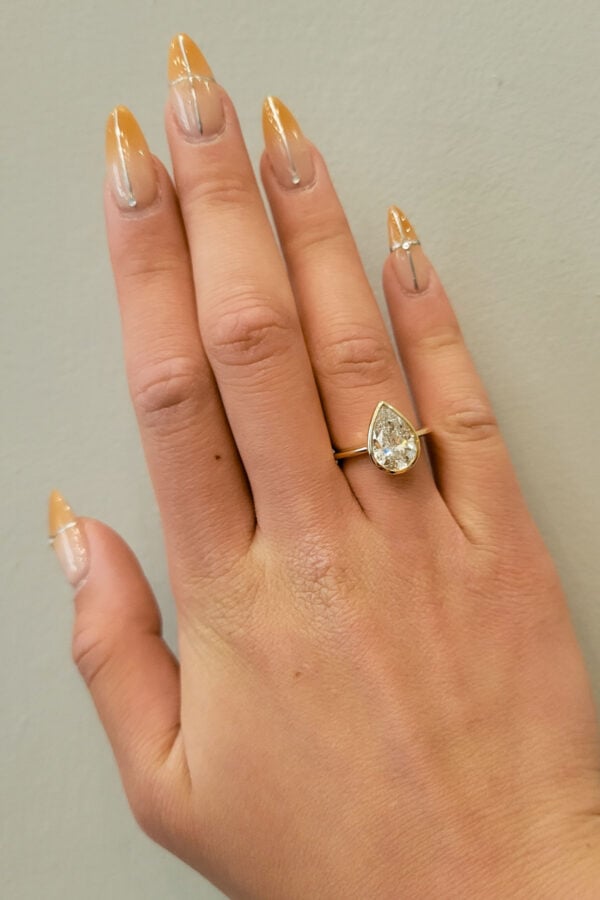 Bezel Pear Lab Diamond Engagement Ring South Africa