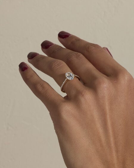 Pave Oval Lab Grown Diamond Ring
