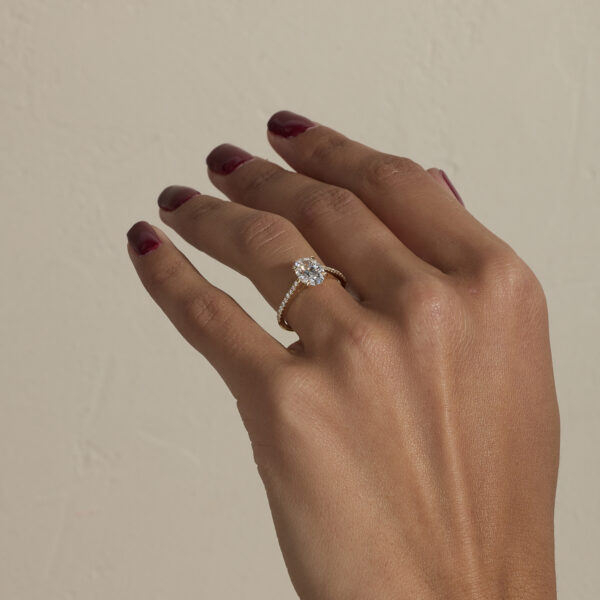 Pave Oval Lab Grown Diamond Ring