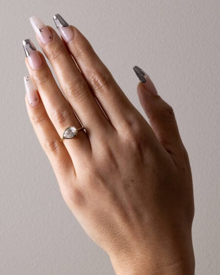 Pear Bezel Lab Diamond Engagement Ring