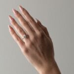 Pear Cut Lab Diamond Ring Tilt Setting