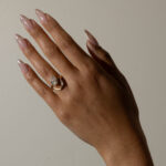 Pear Cut Lab Diamond Ring Tilt Setting Aria Jewellery