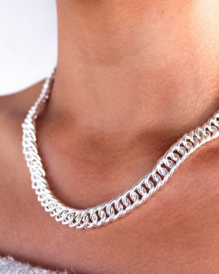 Hollow Silver Double Round Curb Chain