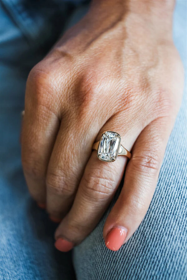 Taylor Swift Inspired Engagement Ring Elongated Cushion Bezel South Africa