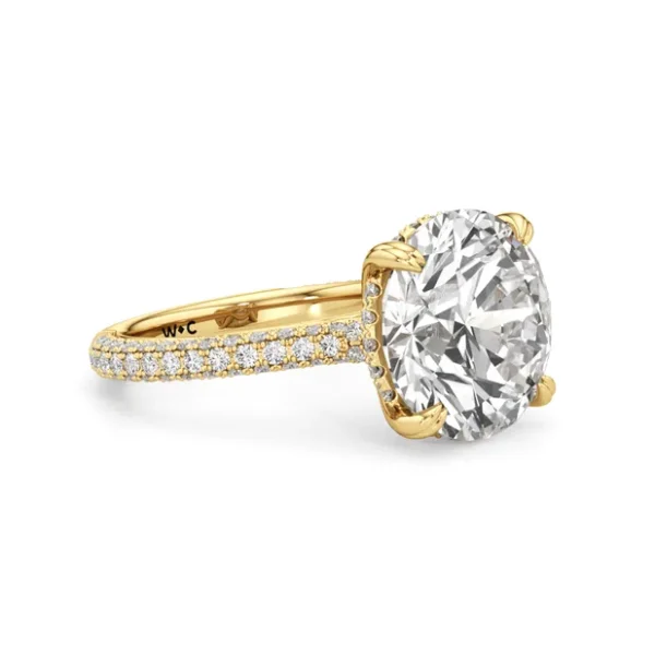 Studded Gallery 3ct Round Moissanite Engagement Ring Aria Jewellery