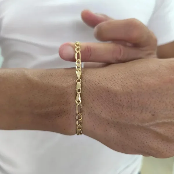 Gold Figaro Bracelet 6.2mm Aria Jewellery