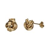 Love Knot Gold Stud Earrings