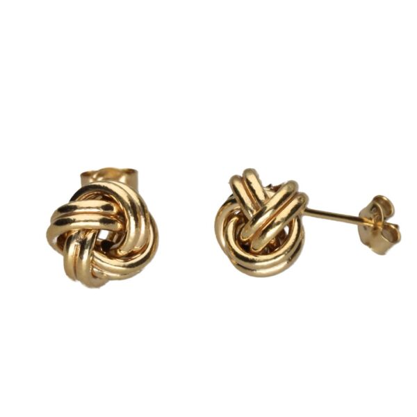Love Knot Gold Stud Earrings