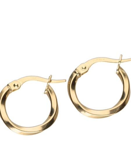 9k Gold Twist Hoop Earrings