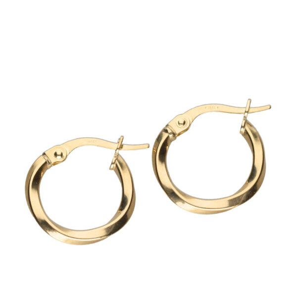 9k Gold Twist Hoop Earrings