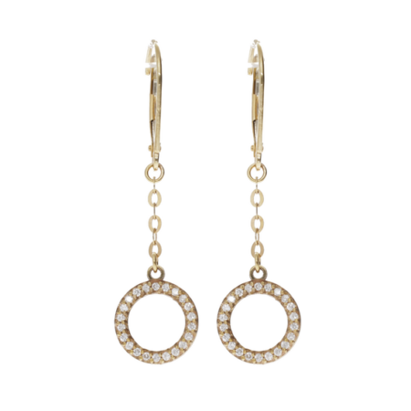 Circle Lab Diamond Earrings yellow gold