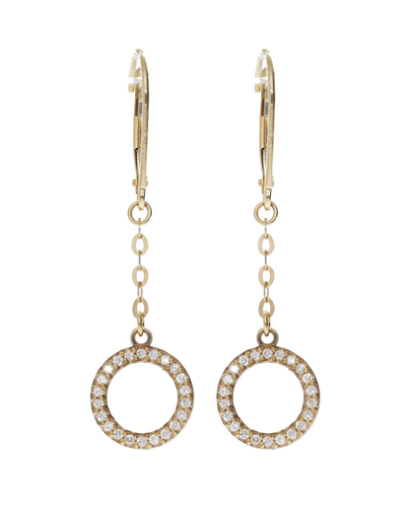 Circle Lab Diamond Earrings yellow gold