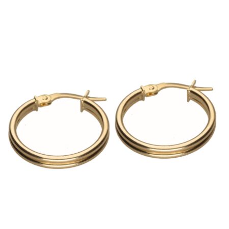 Double Hoop 9k Gold Earrings