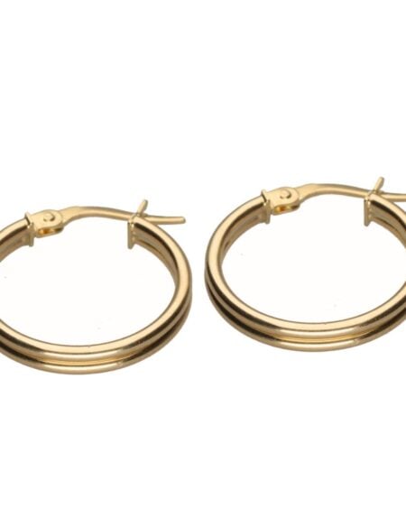Double Hoop 9k Gold Earrings