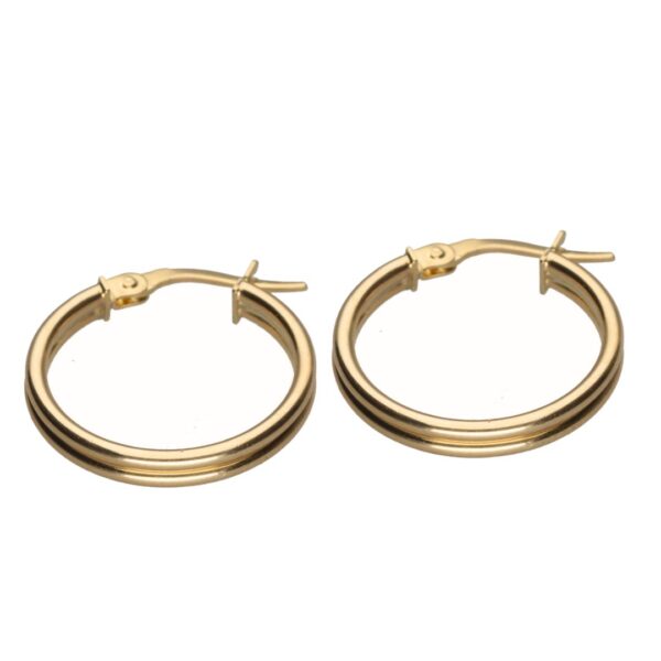 Double Hoop 9k Gold Earrings