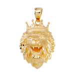Gold Lion Face Pendant