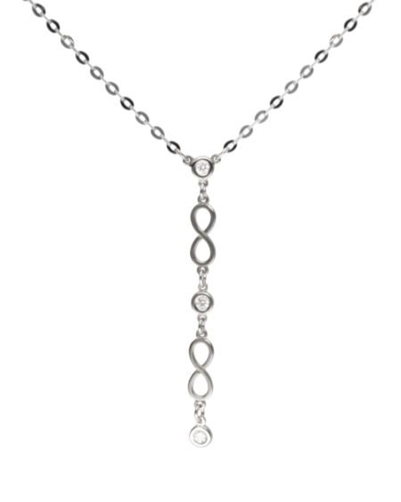 Lab Diamond Infinity Drop Necklace