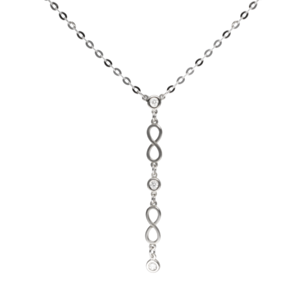 Lab Diamond Infinity Drop Necklace